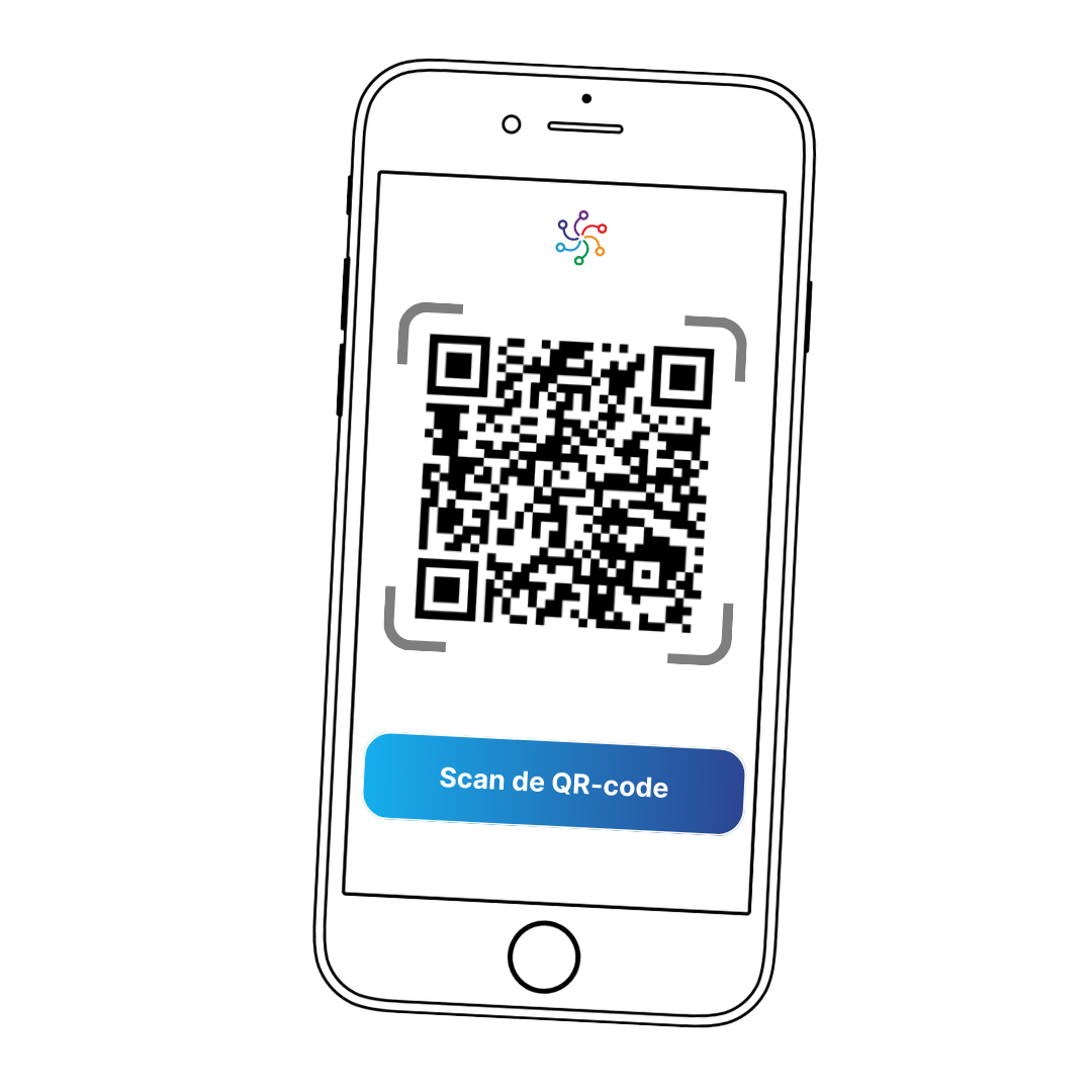 Lid scant een QR-code bij de ingang van een sportschool voor automatische toegang.