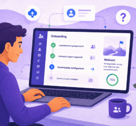 Beheerder wordt stap voor stap begeleid tijdens de digitale onboarding van ledensoftware.