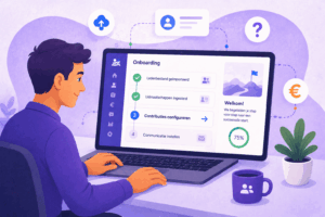 Beheerder wordt stap voor stap begeleid tijdens de digitale onboarding van ledensoftware.
